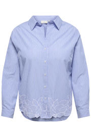 thumbnail: ONLY CARMAKOMA blouse met krijtstreep blauw