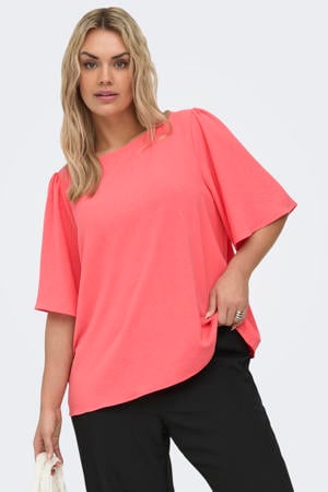 glitter top koraalrood