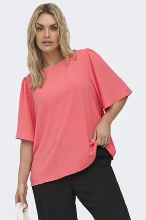 glitter top koraalrood
