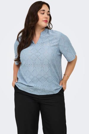 top broderie blauw