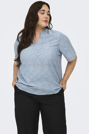 top broderie blauw