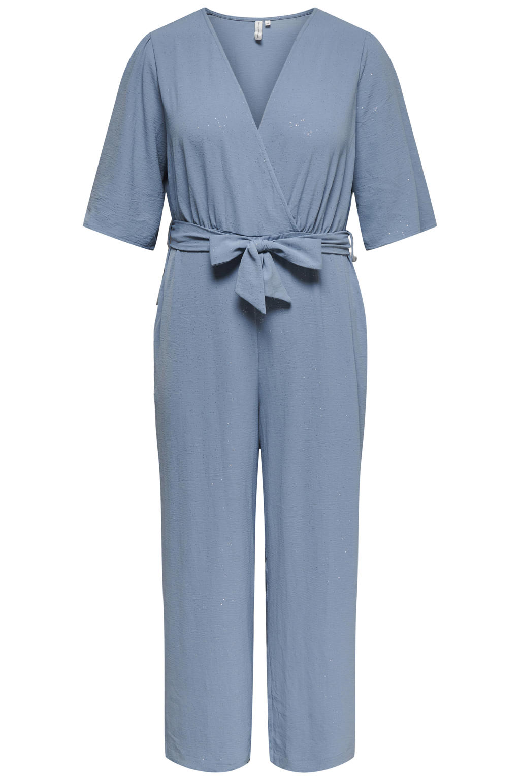 ONLY CARMAKOMA jumpsuit lichtblauw met glitter