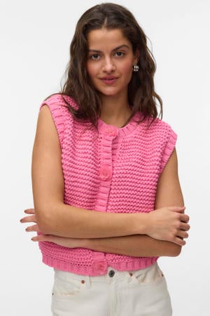 gebreid vest roze