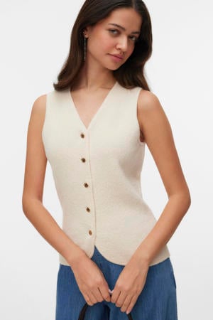 vest gebreid beige