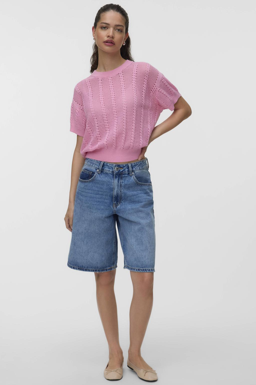 VERO MODA top ajour roze