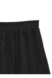 thumbnail: Zwarte dames VERO MODA A-lijn rok broderie gemaakt van katoen en met elastische tailleband