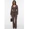 VERO MODA straight regular waist casual broek met stippen donkerbruin