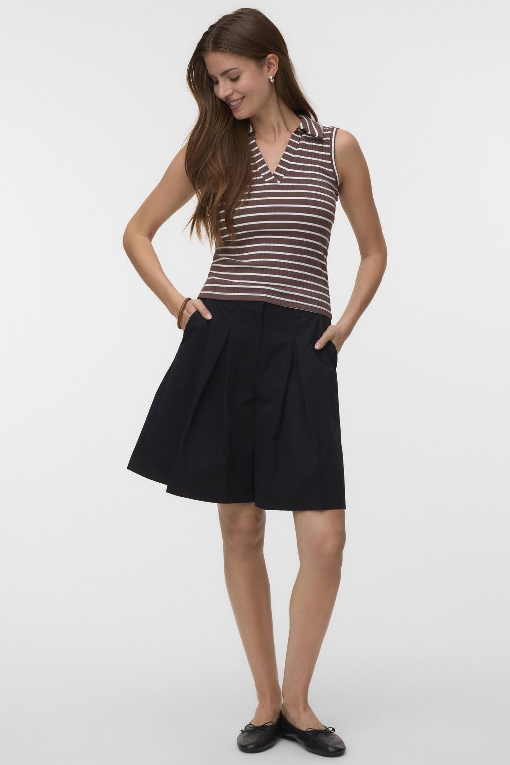 VERO MODA gestreepte top donkerbruin
