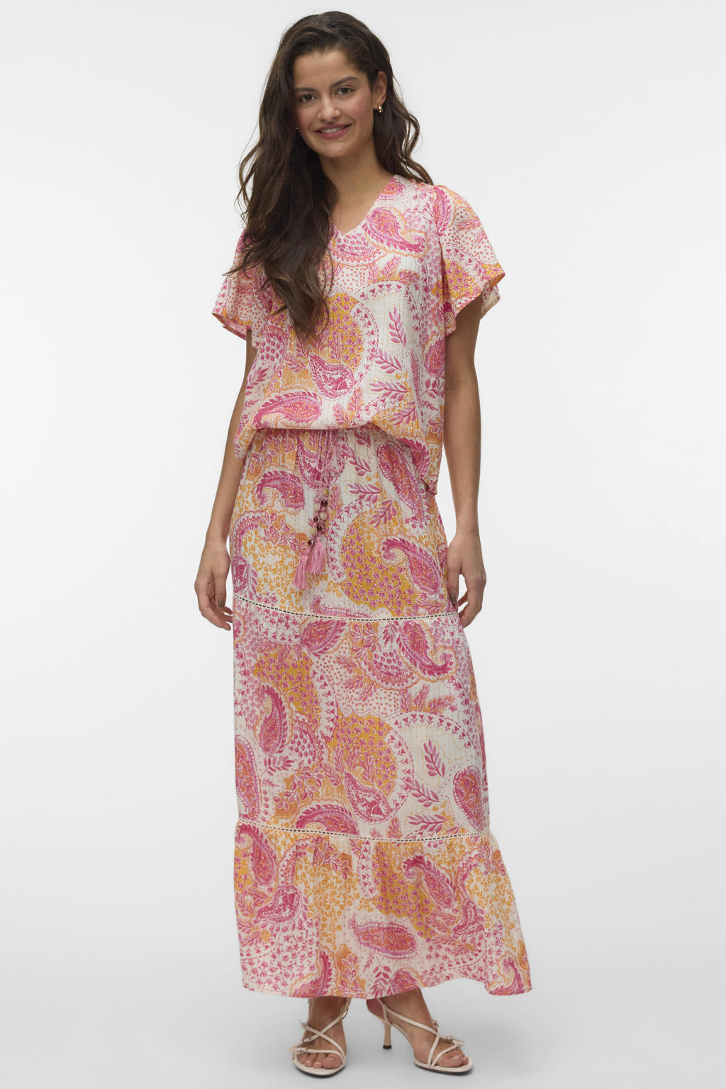 VERO MODA maxi rok roze
