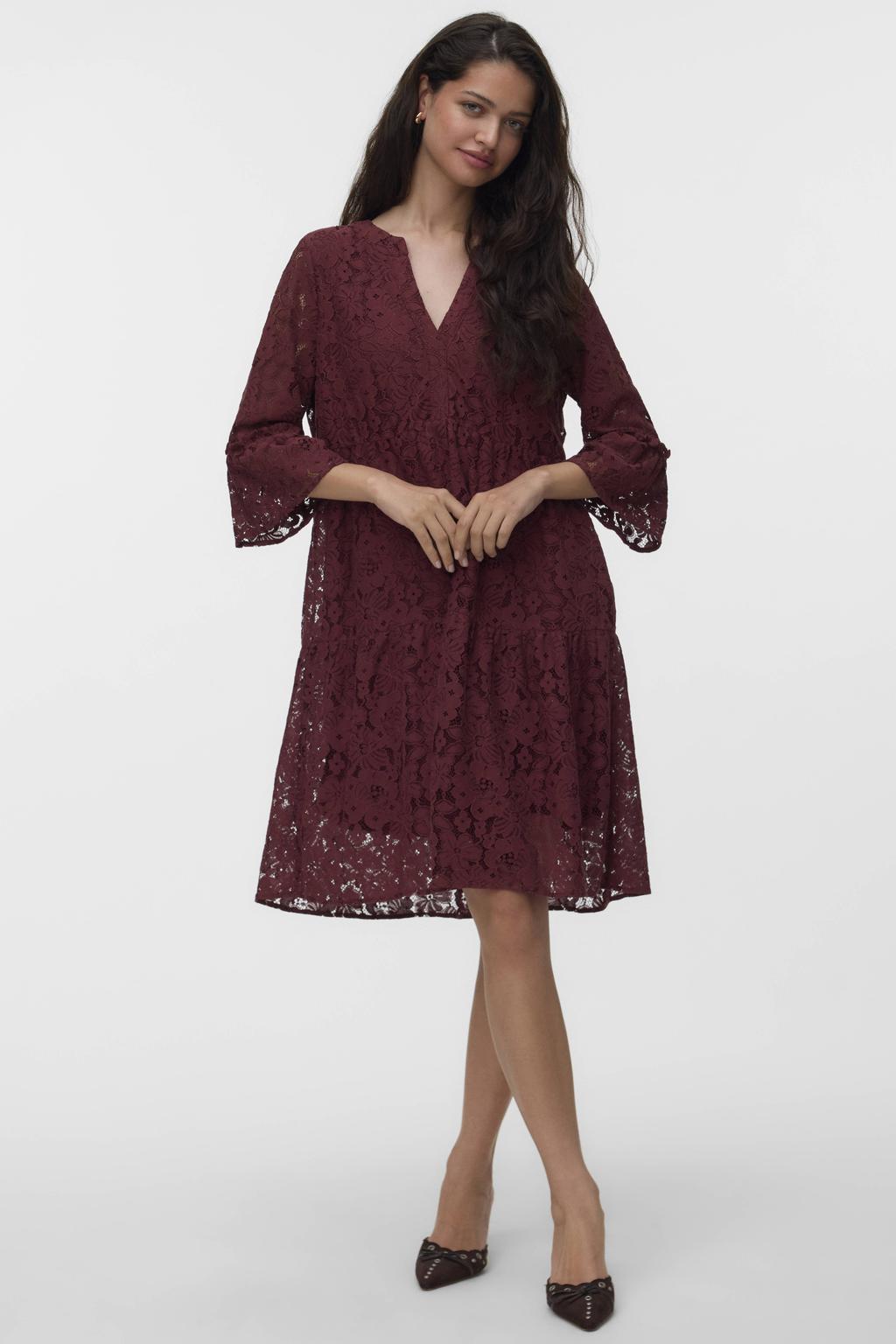 VERO MODA A-lijn jurk - donkerrood