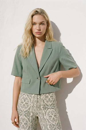 cropped blazer - groen