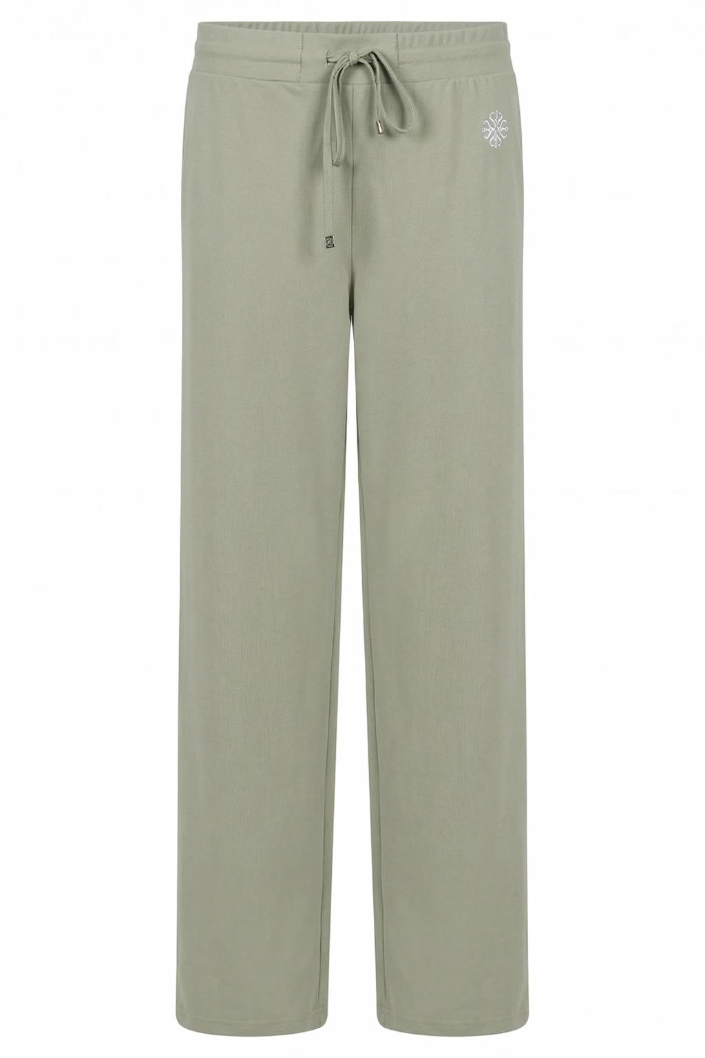 Groene dames Zoso regular high waist casual broek van polyamide met elastische inzet en effen