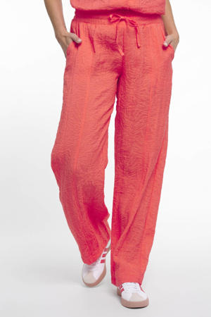 high waist broek koraalrood