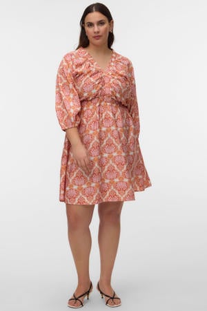 mini jurk met print - oranje