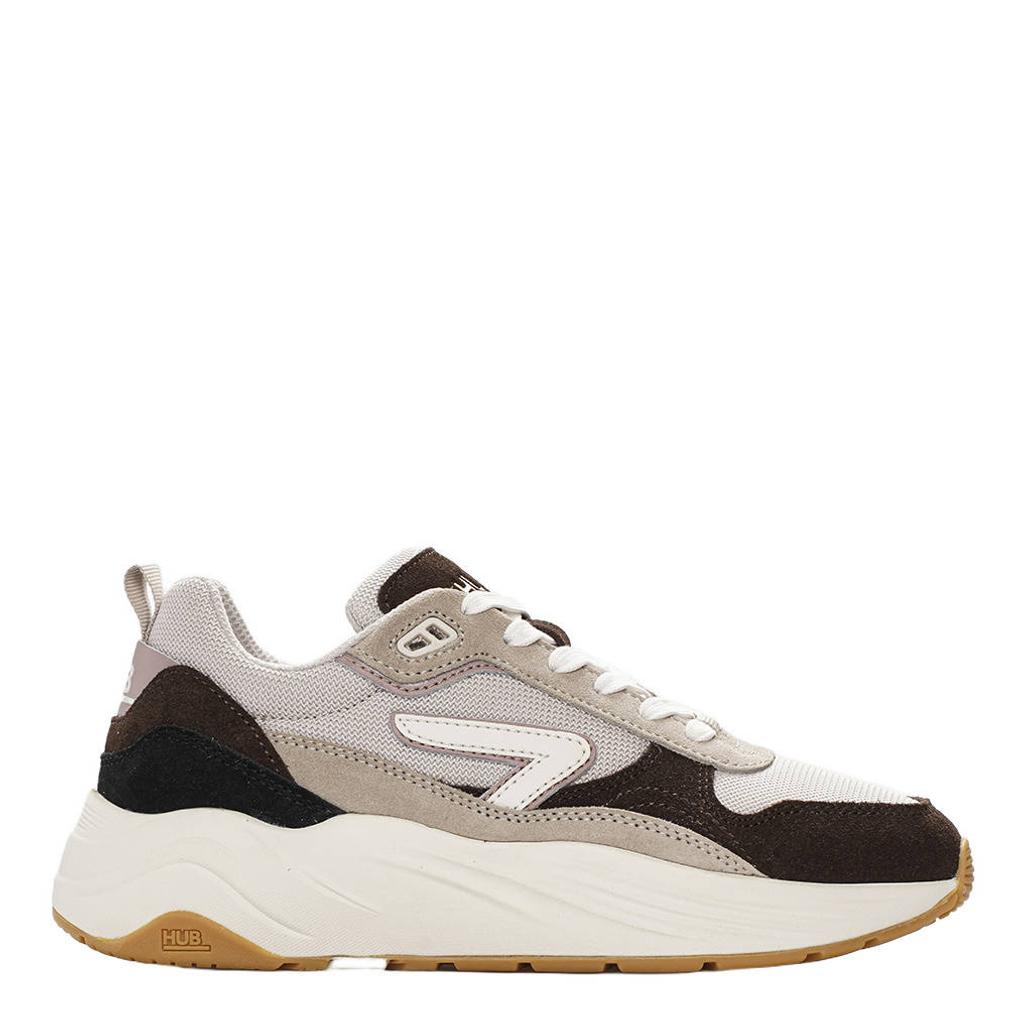 Beige dames HUB Glide M65 chunky mesh sneakers - met veters