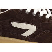 thumbnail: HUB suede sneaker met meerkleurige print bruin