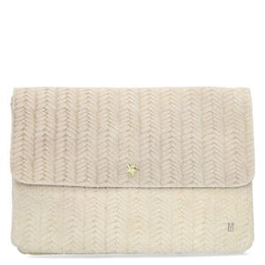 suede clutch ecru