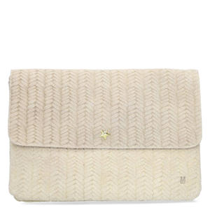 suede clutch ecru