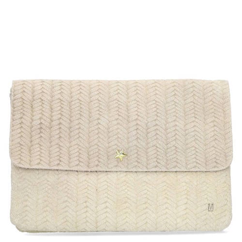 Manfield suede clutch ecru afbeelding