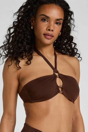 voorgevormde bandeau bikinitop Madrid bruin