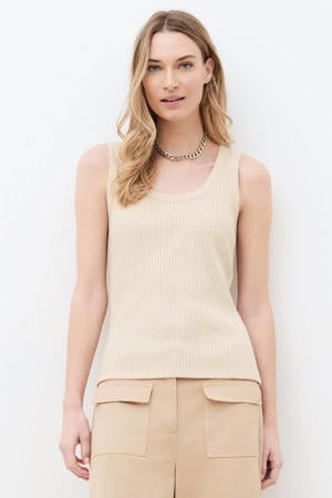 singlet zand rib gebreid