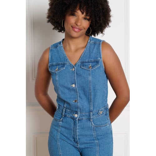 LOLALIZA playsuit medium blue denim afbeelding