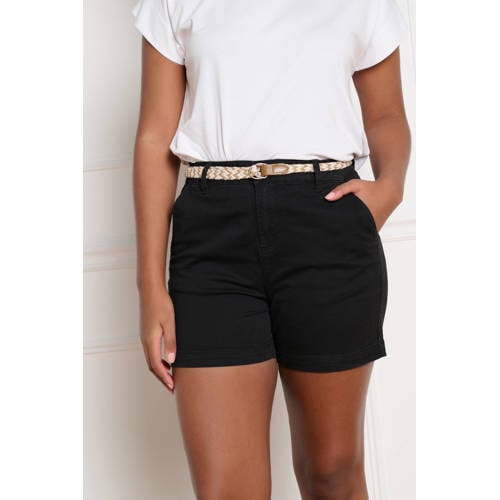 LOLALIZA slim regular waist chino short zwart afbeelding