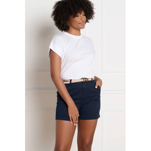 LOLALIZA slim regular waist chino short donkerblauw afbeelding