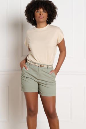 slim regular waist chino short lichtkaki