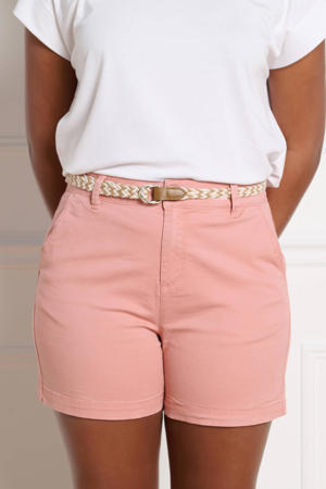 slim regular waist chino short lichtroze