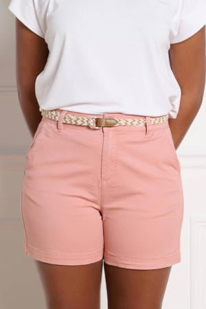 slim regular waist chino short lichtroze