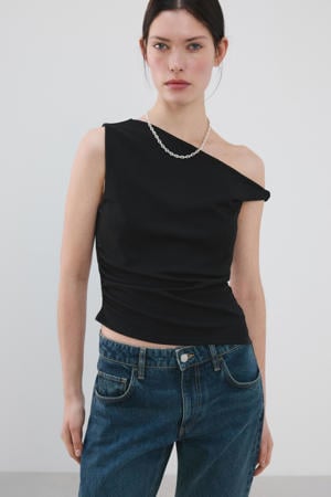 asymmetrische top zwart