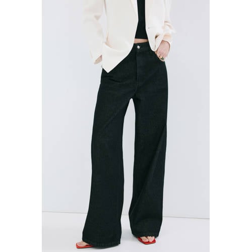 Mango high waist balloonjeans zwart afbeelding