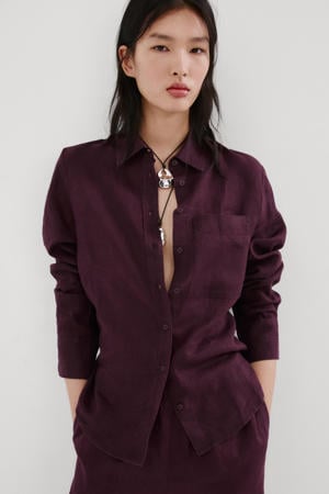 blouse linnen donkerpaars