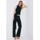 Mango flared regular waist casual broek zwart