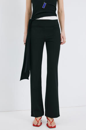 flared regular waist casual broek zwart
