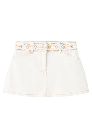 denim mini rok ecru