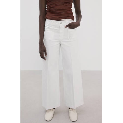 Mango wide leg jeans wit afbeelding