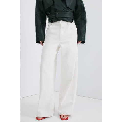 Mango wide leg jeans wit afbeelding