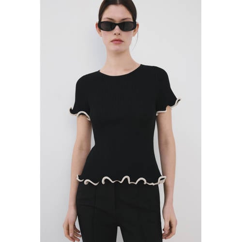 Mango T-shirt zwart afbeelding