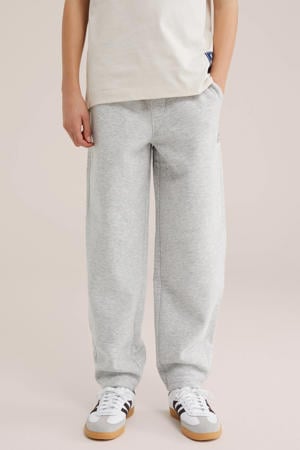 wide leg casual broek lichtgrijs