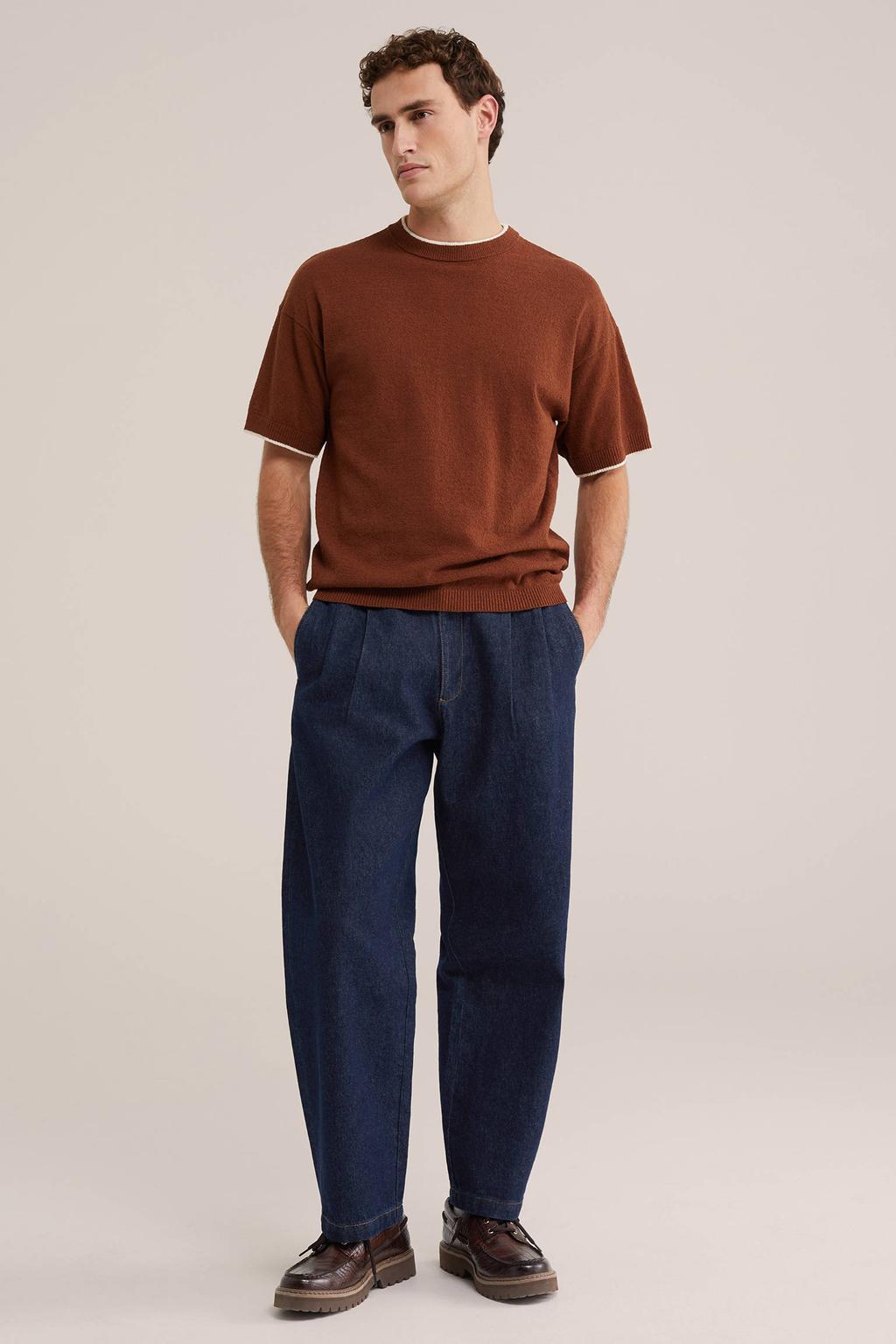 WE Fashion Blue Ridge loose fit jeans donkerblauw