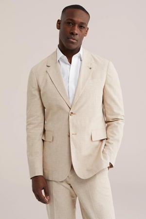colbert met linnen beige