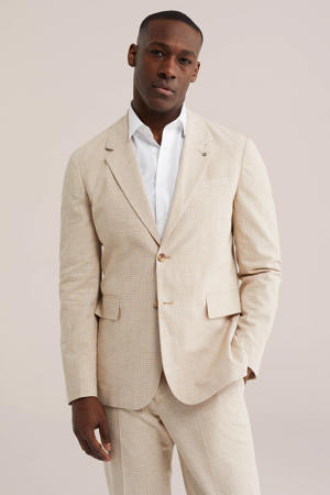colbert met linnen beige