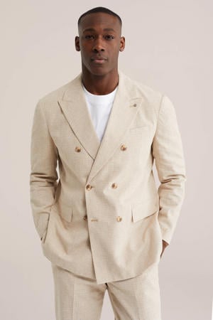 geruit colbert beige