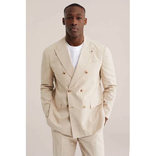 WE Fashion geruit colbert beige afbeelding