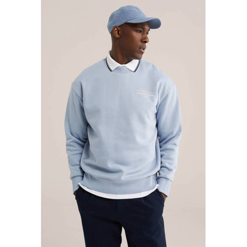 WE Fashion sweater met backprint lichtblauw afbeelding