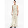 comma wide leg regular waist palazzo broek met linnen ecru