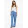 s.Oliver wide leg regular waist gestreepte casual broek blauw
