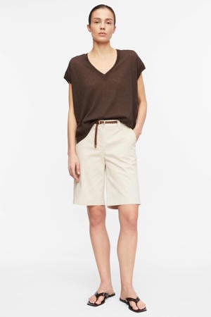 regular high waist chino short ecru